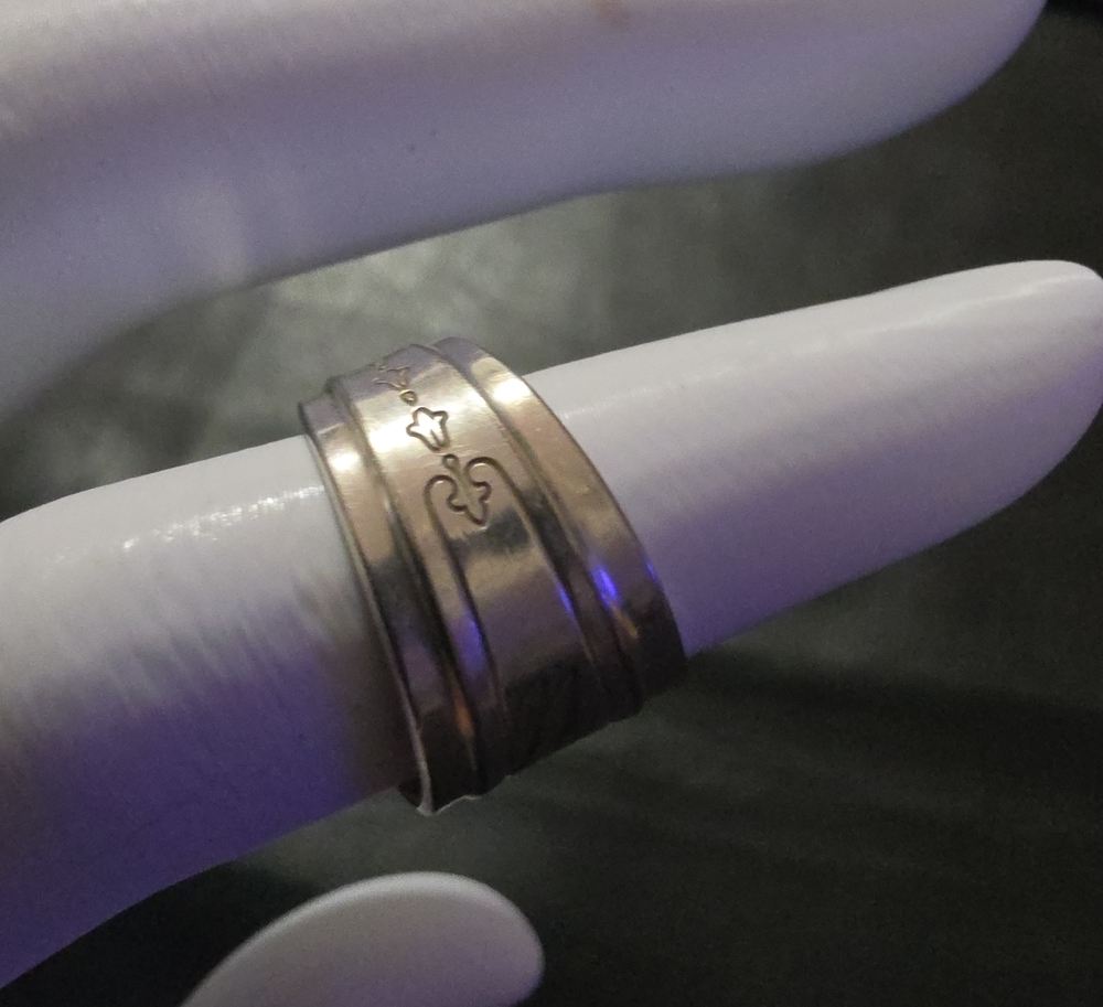 Silver Gothic Cross Spoon Ring